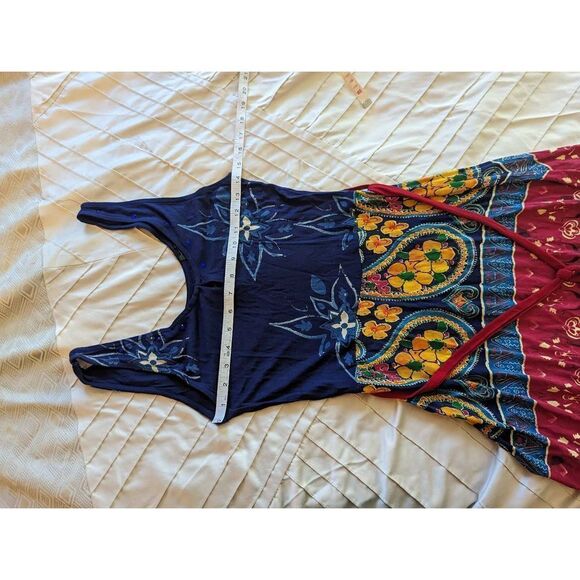 Desigual sleeveless knit tank dress sz sm euc red yellow and blue - Picture 4 of 6